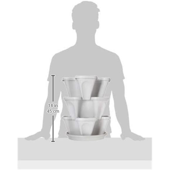 3 Tier Stackable Garden - Indoor / Outdoor Vertical Planter Set - Self Watering - Picture 3 of 5